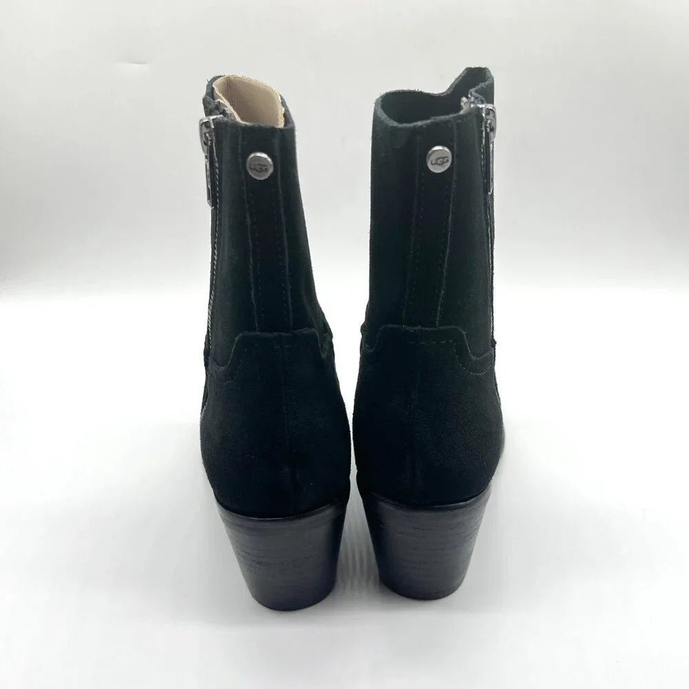 Ugg Womens Size‎ 6.5 6.5M Breeda Black Suede Leather Ankle Boots Shoes